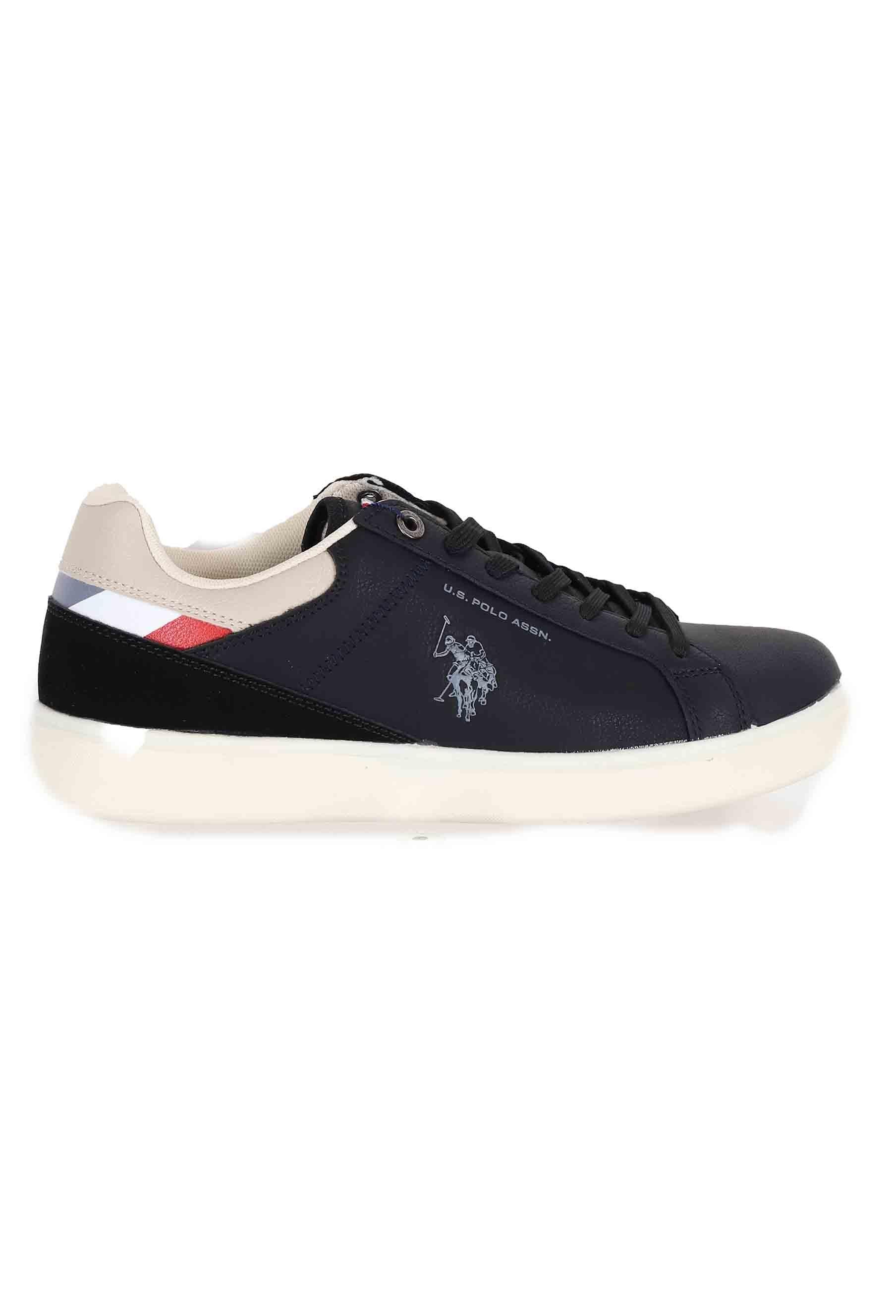 Sneakers uomo in eco pelle nero ROKKO001B BLK-WHI01 U.S. Polo Assn. 
