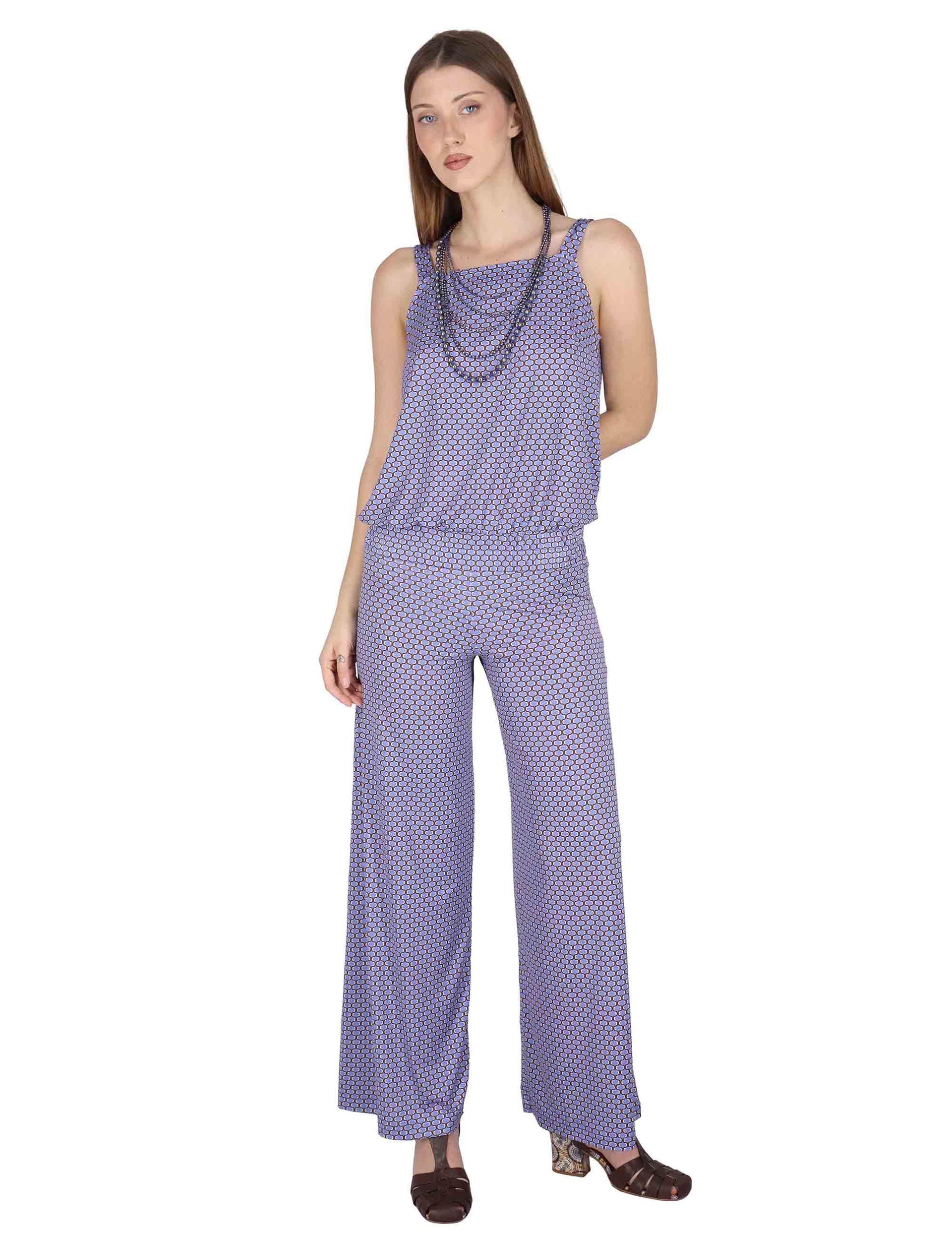 Top donna Square Neck Tank in jersey stretch lilla a fantasia JFATS0001-E2825-1267 6090 Justmine 