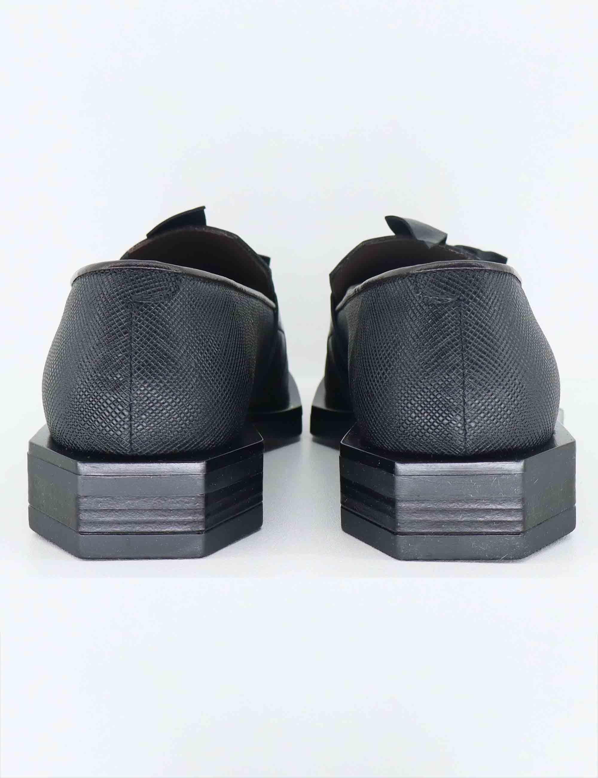 Mocassini donna in pelle nera tacco basso G23 2 Le Bohemien 