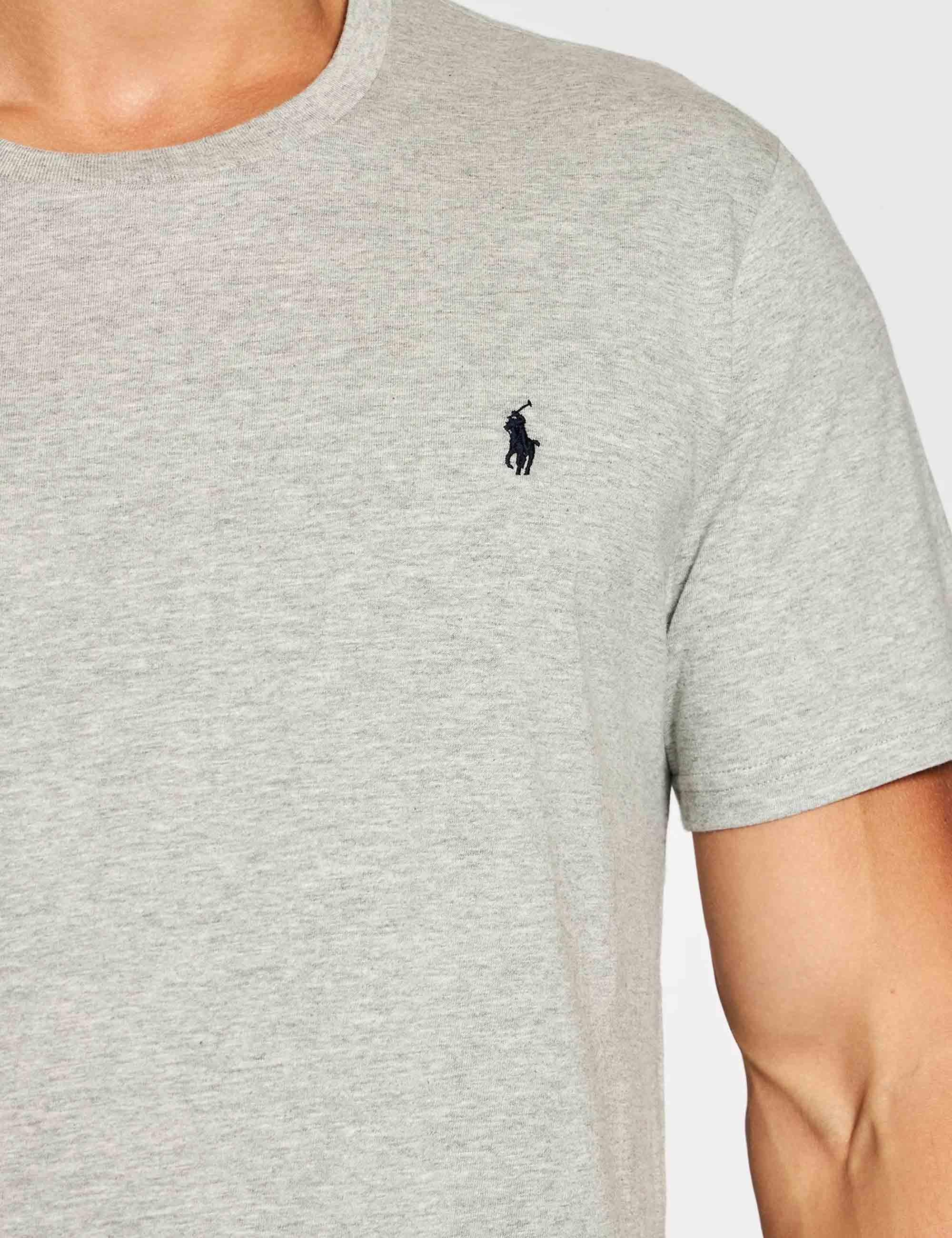 T-shirt uomo Sle in cotone grigio con logo ricamato 714844756003 GRY Polo Ralph Lauren 