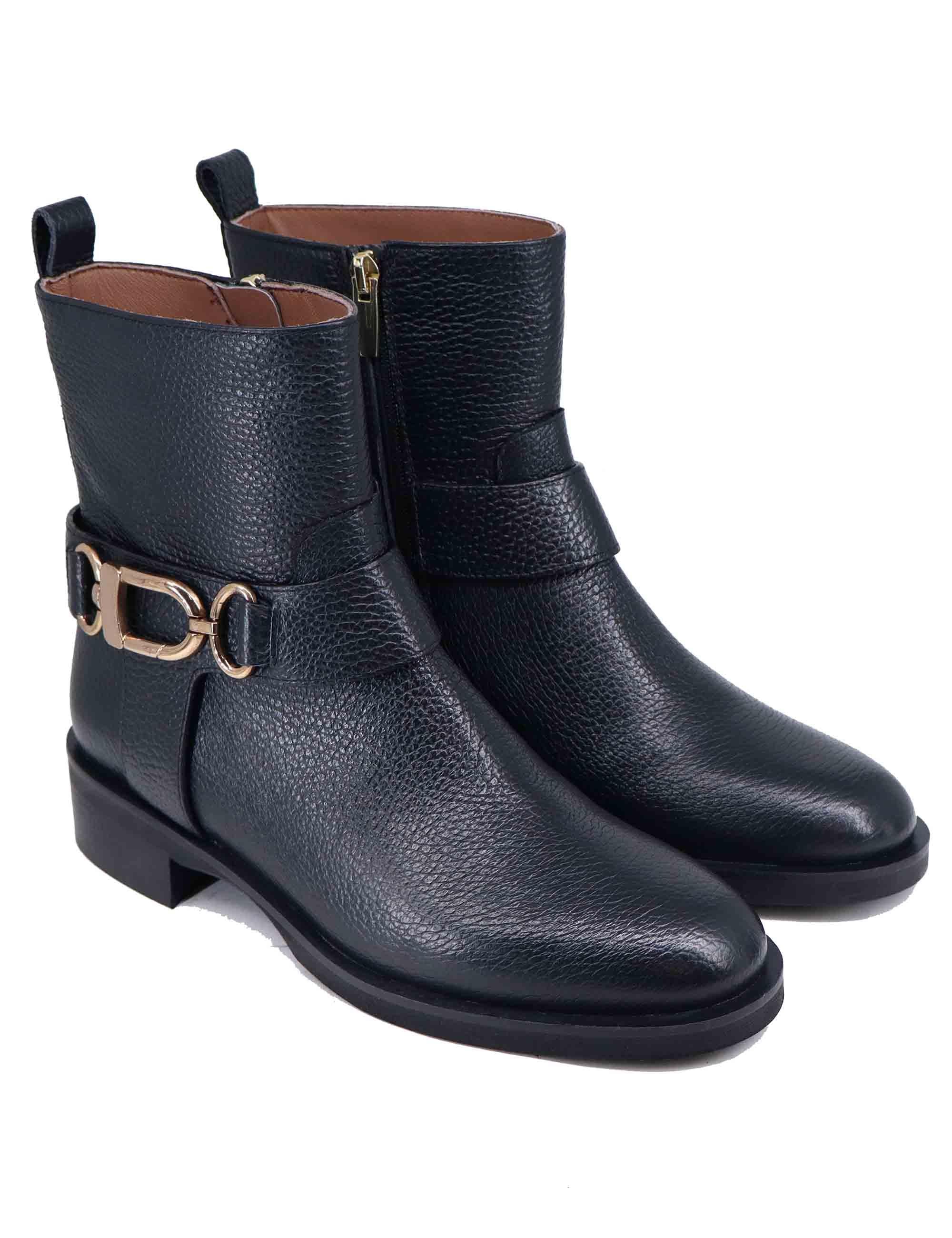 Stivaletti donna in pelle nera con tacco basso SP2231 001 Spatarella 