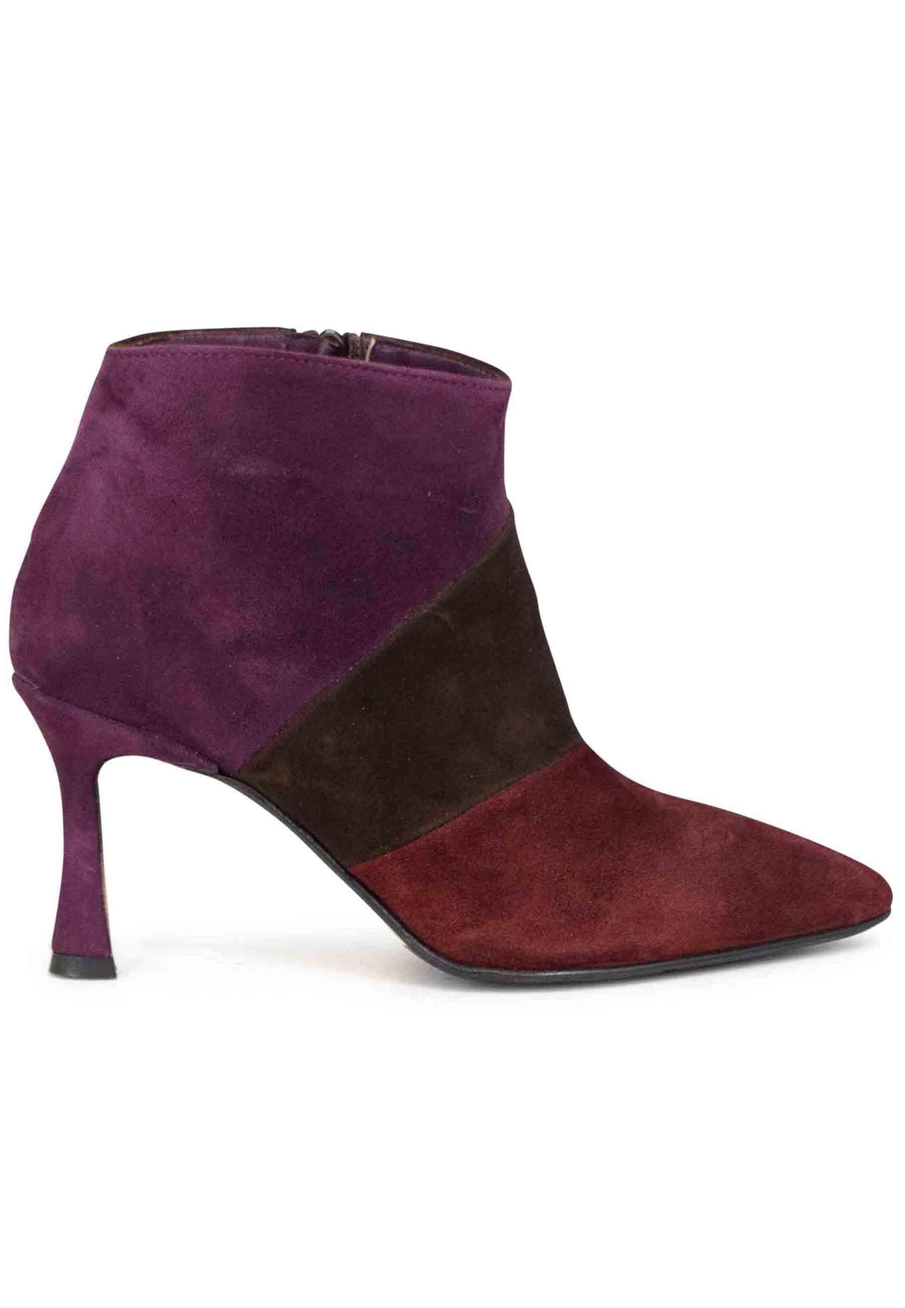 Stivaletti donna in camoscio marrone con tacco alto TR1672/RT 6 L'Arianna 