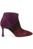 Women's brown suede ankle boots with high heel