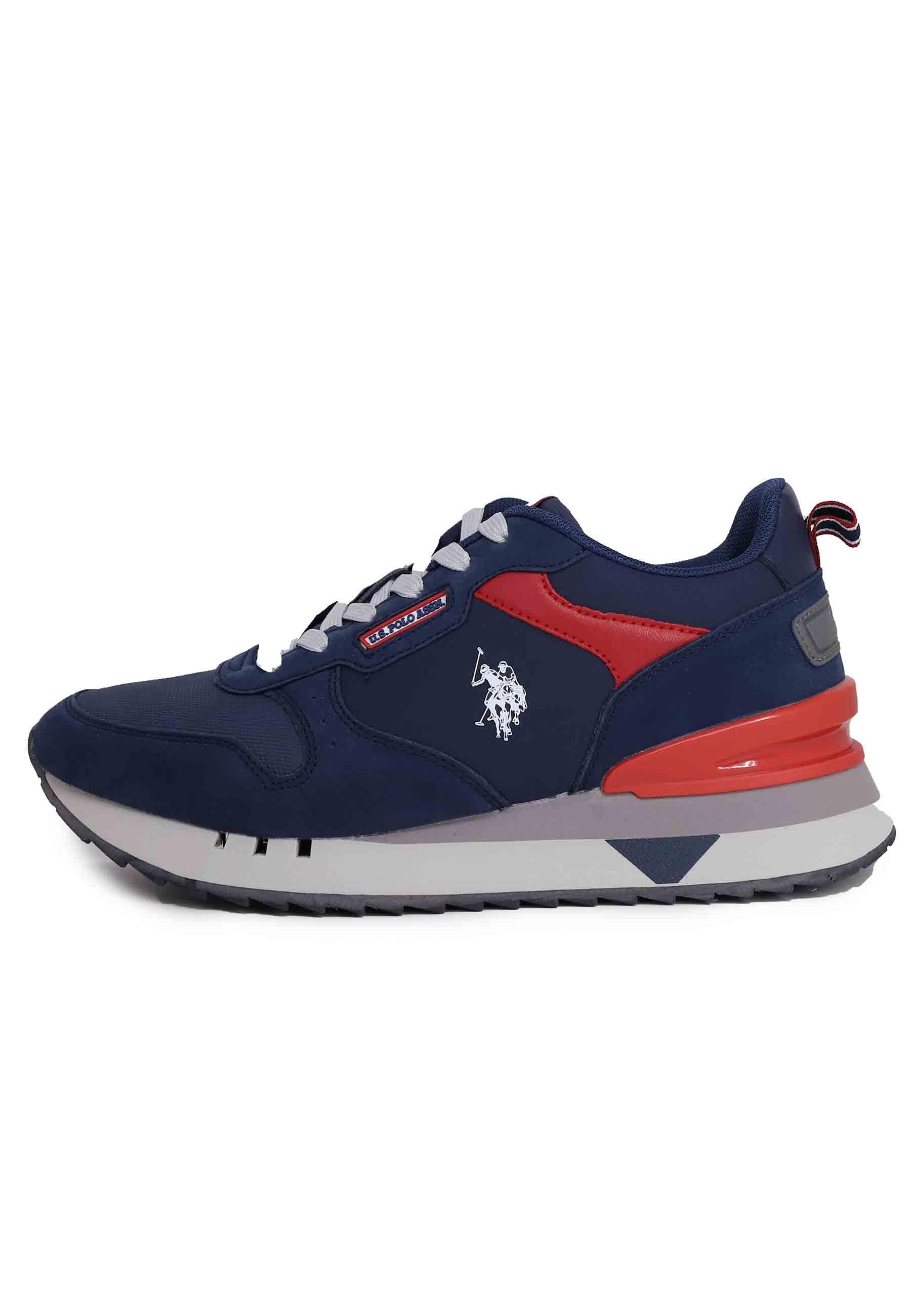 Sneakers uomo in tessuto blu con suola alta BUZZY001A DBL-RED03 U.S. Polo Assn. 