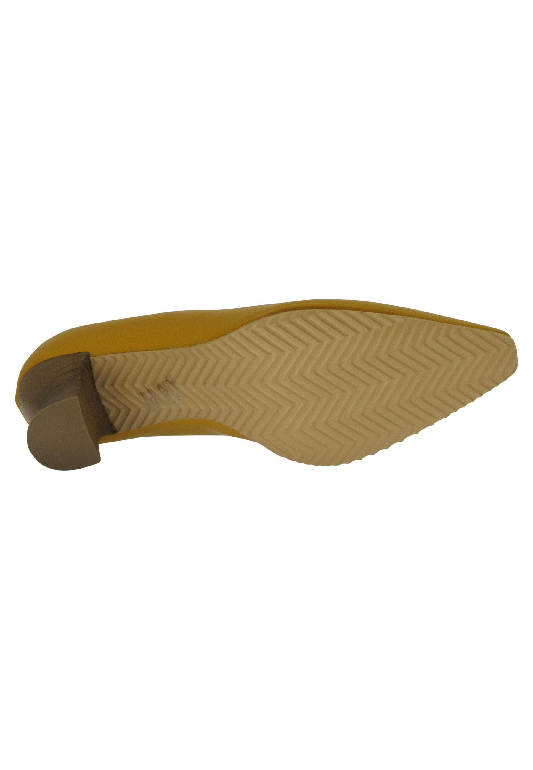 Decollete donna in pelle gialla con suola in gomma SR11 049 Spatarella 