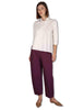 Women's Purple Cotton Rounded Balloon Trousers PRUX OVO_PLUM
