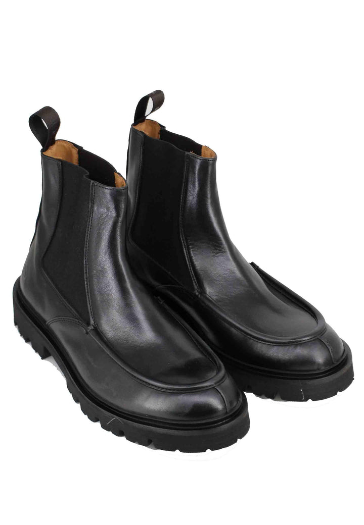 Stivaletti beatles uomo in pelle nera con vaschetta cucita MUND 31 001 Rogal's 