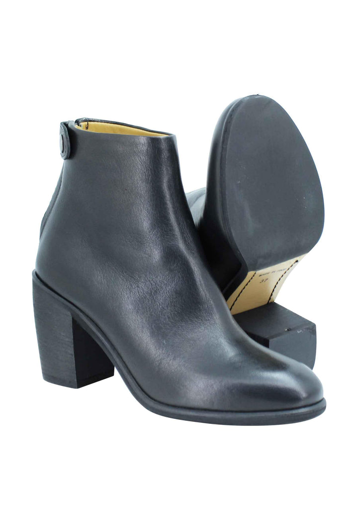 Stivaletti donna in pelle nera tacco alto con zip posteriore JADE03 001 Zoe 