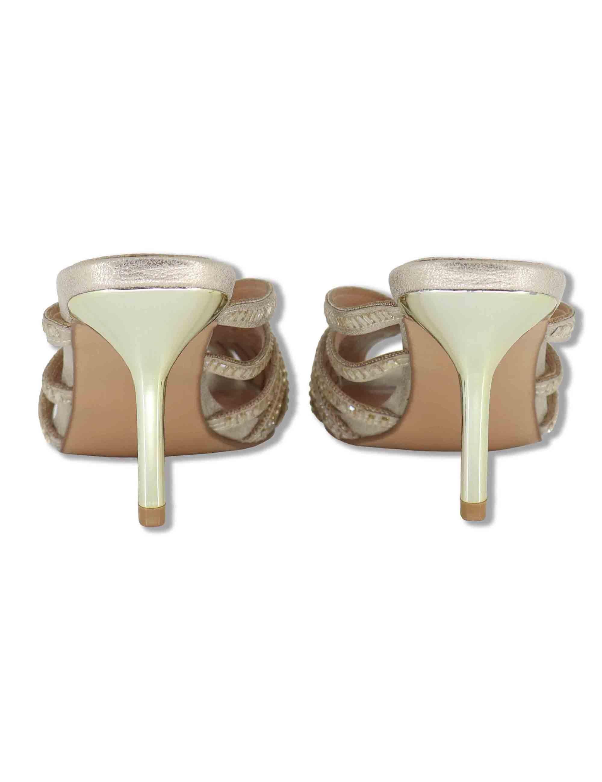Sandali donna in tessuto e strass oro con tacco alto oro SUSANA-566 5138-04 Exe 
