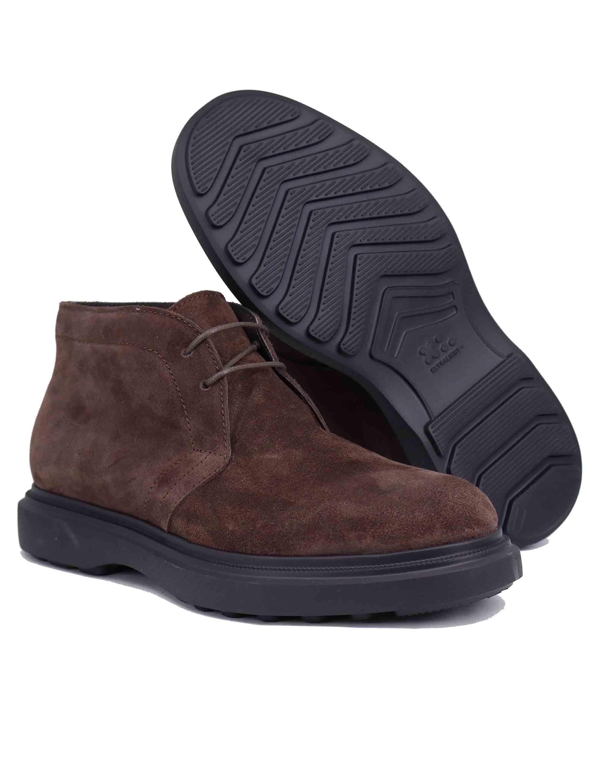 Stivaletti stringati uomo in camoscio marrone SPDK06 014 Spatarella 