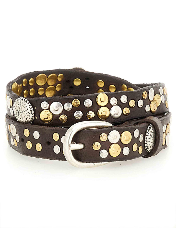 Cinture donna Afrodite in pelle marrone con borchie C038250ND X2771 C1501 Campomaggi 