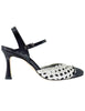 Women's Black and White Leather High Heel Sandals CH2504/RT 002