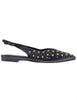 Slingback donna in pelle nera con borchie tacco basso Donna CH2524 001