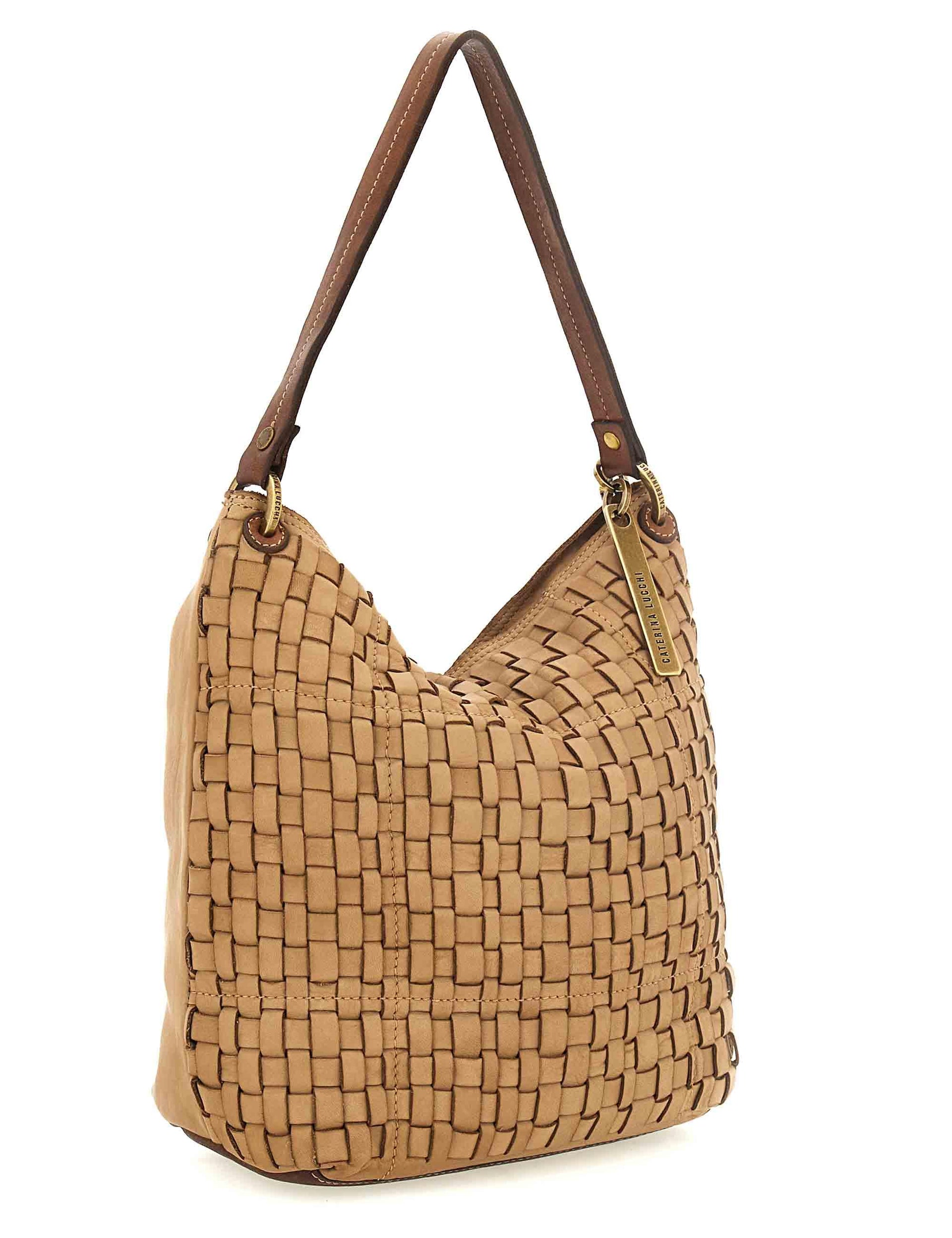 Borse donna Sabina in pelle cuoio intrecciata con doppie tracolle L012790ND X2389 C1013 Caterina Lucchi 