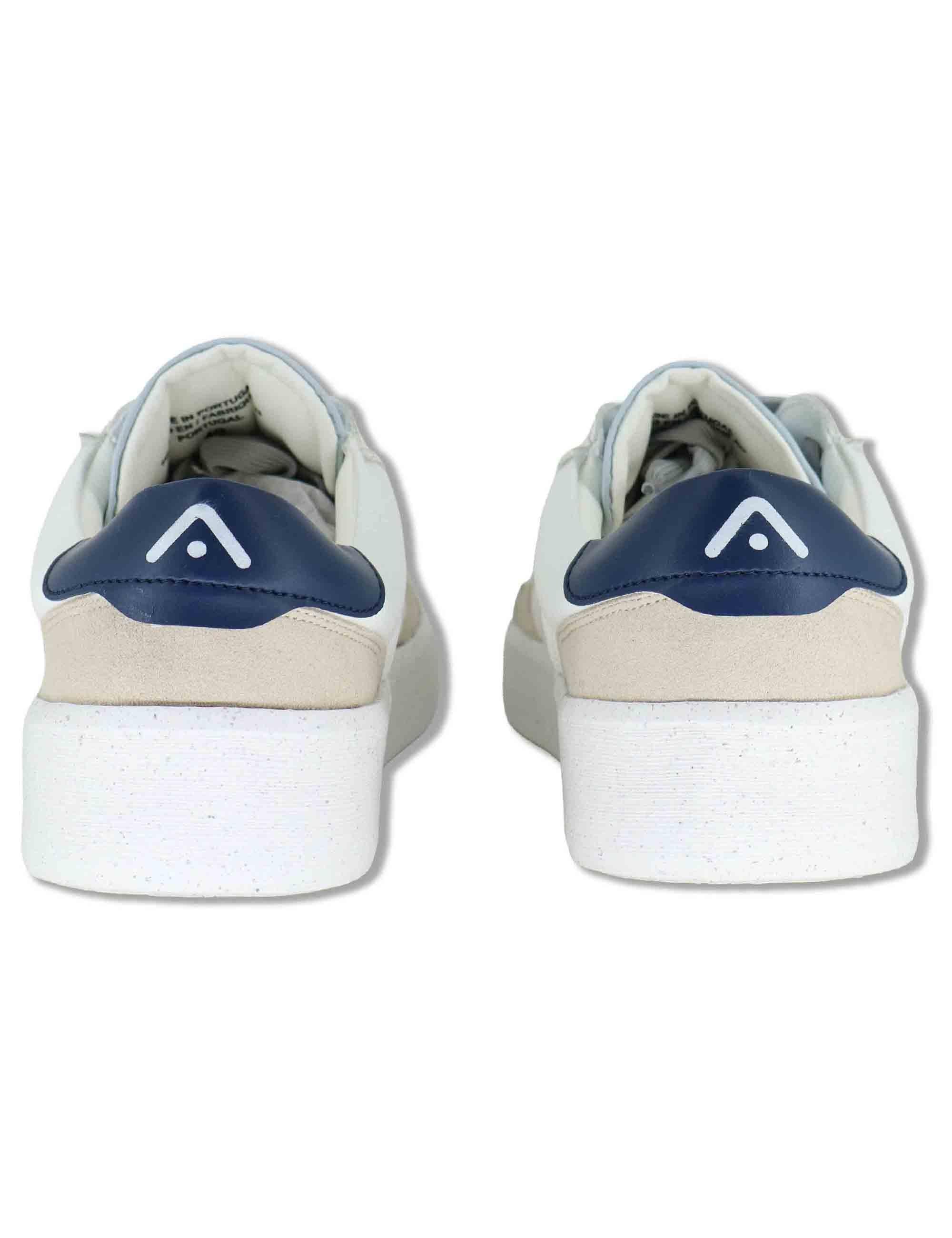 Sneakers uomo Brixton in pelle bianca con suola alta in gomma eco-light 14323 T4748AM Ambitious 