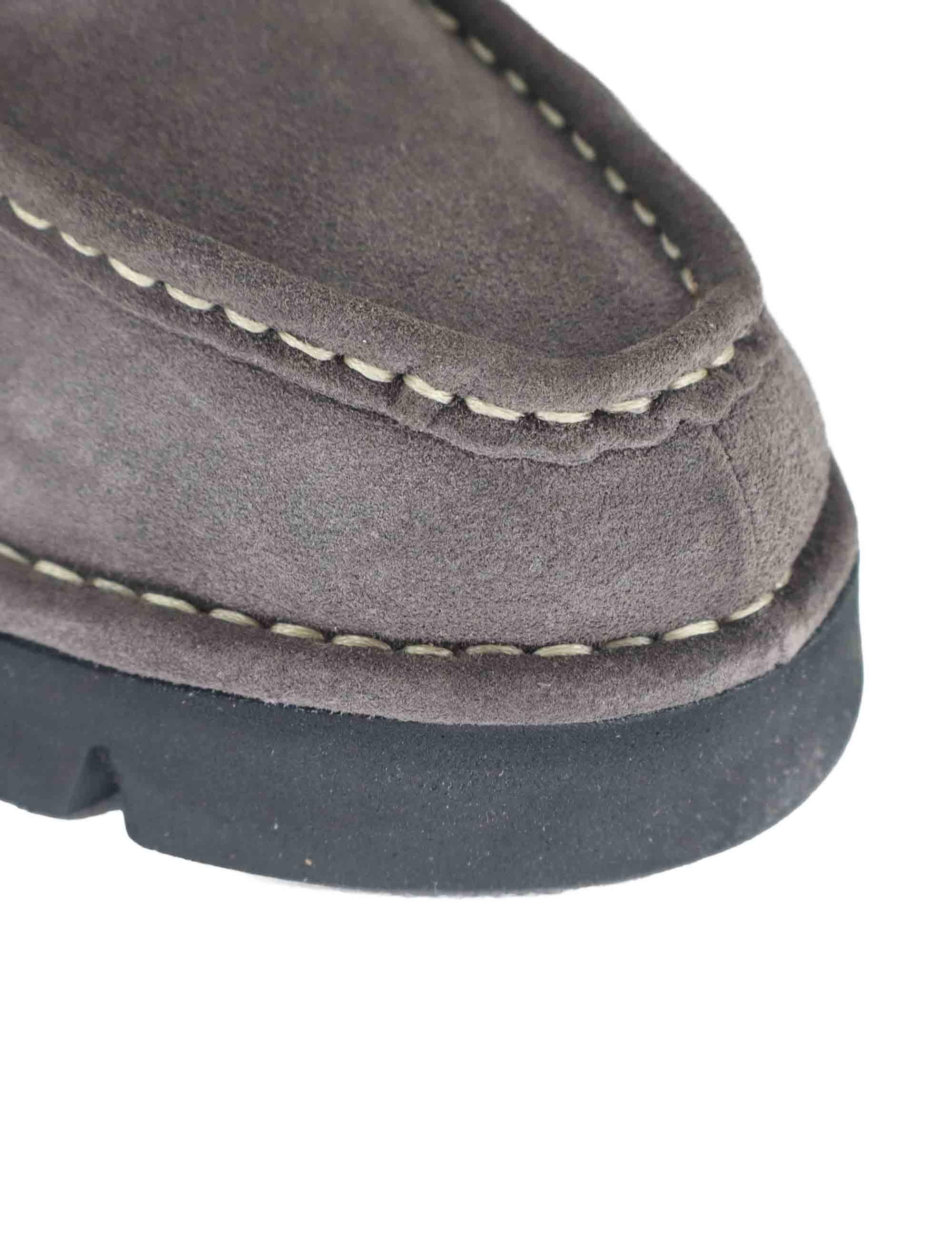 Stringate donna in crosta grigia con suola alta in gomma SP45081 066 Spatarella 