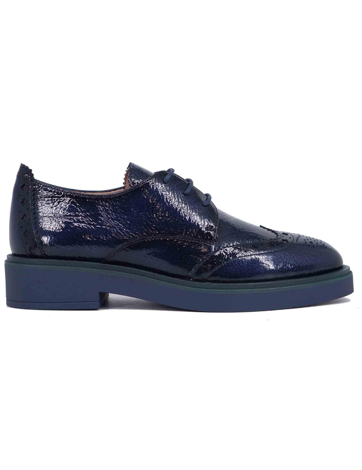 Stringate donna in pelle blu con impunture HI243519 C010 Hispanitas 