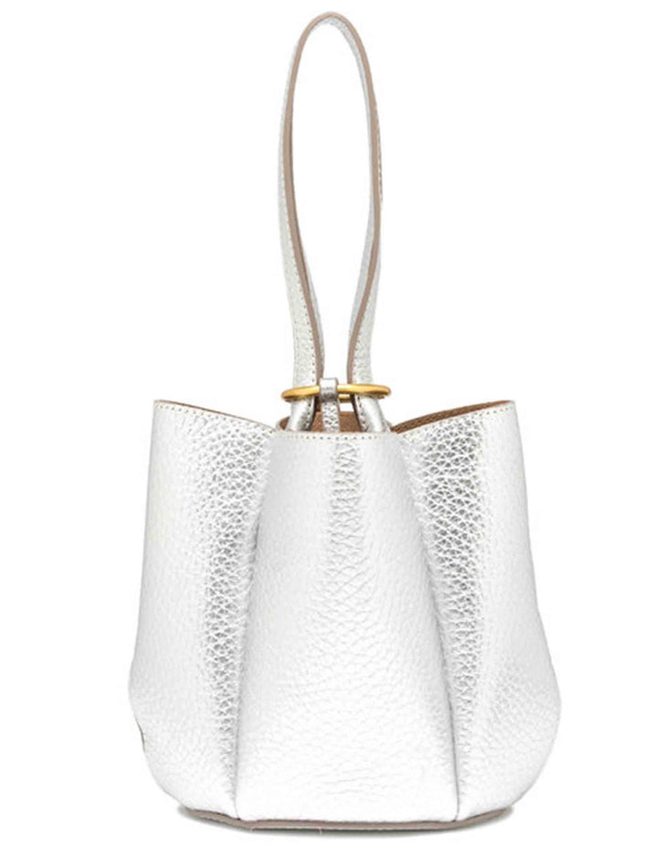 Borse donna Lily Bag in pelle silver con chiusura gioiello e tracolla e manico BS12000 RNGDBL T.U. 14369 Gianni Chiarini 