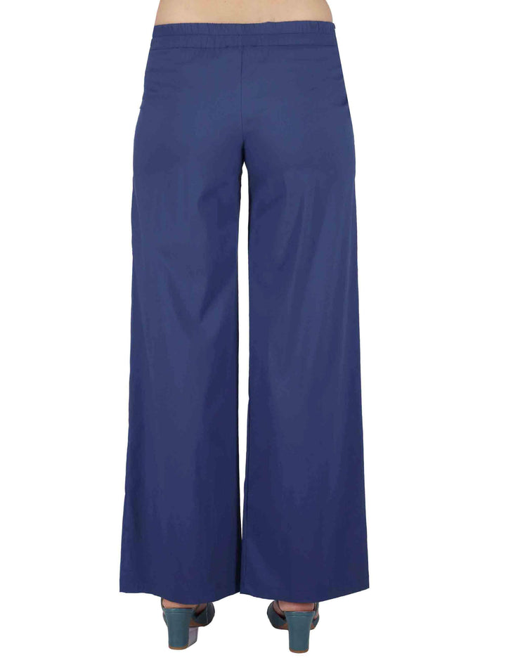 Pantaloni donna Fluid Pants in cotone stretch blu con pences JABPN0001-F1275-1240 6008 Justmine 