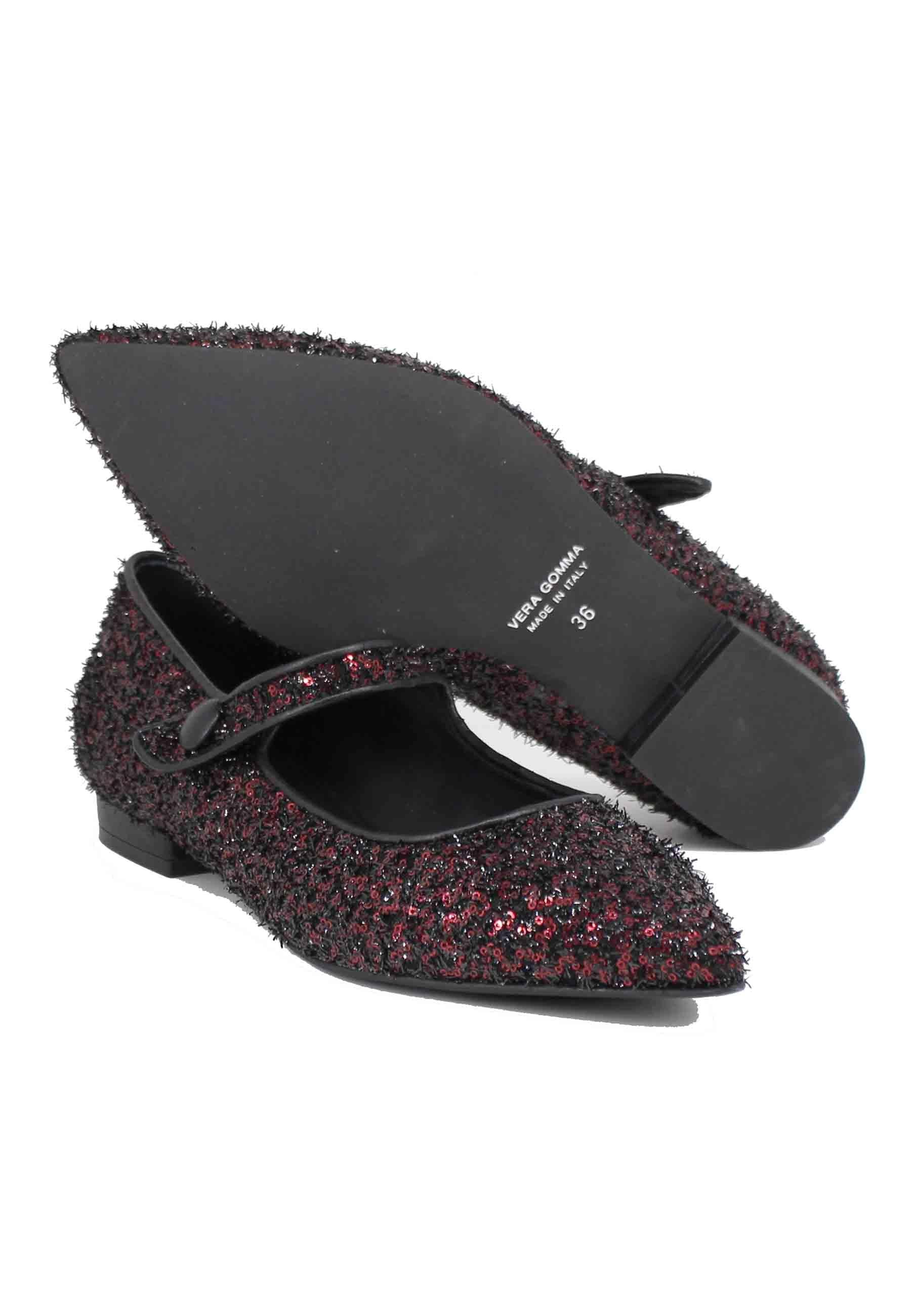 Ballerine donna in tessuto glitter rosso 2029 017 illogica 