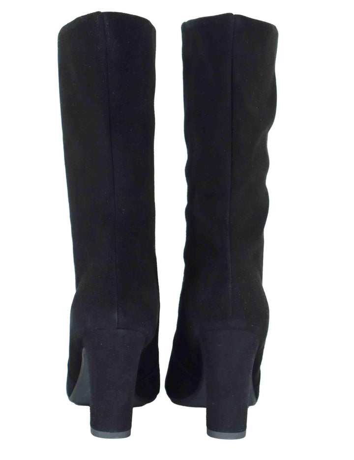 Stivaletti donna in camoscio nero a tubo con tacco alto 3350 001 Les Venues 