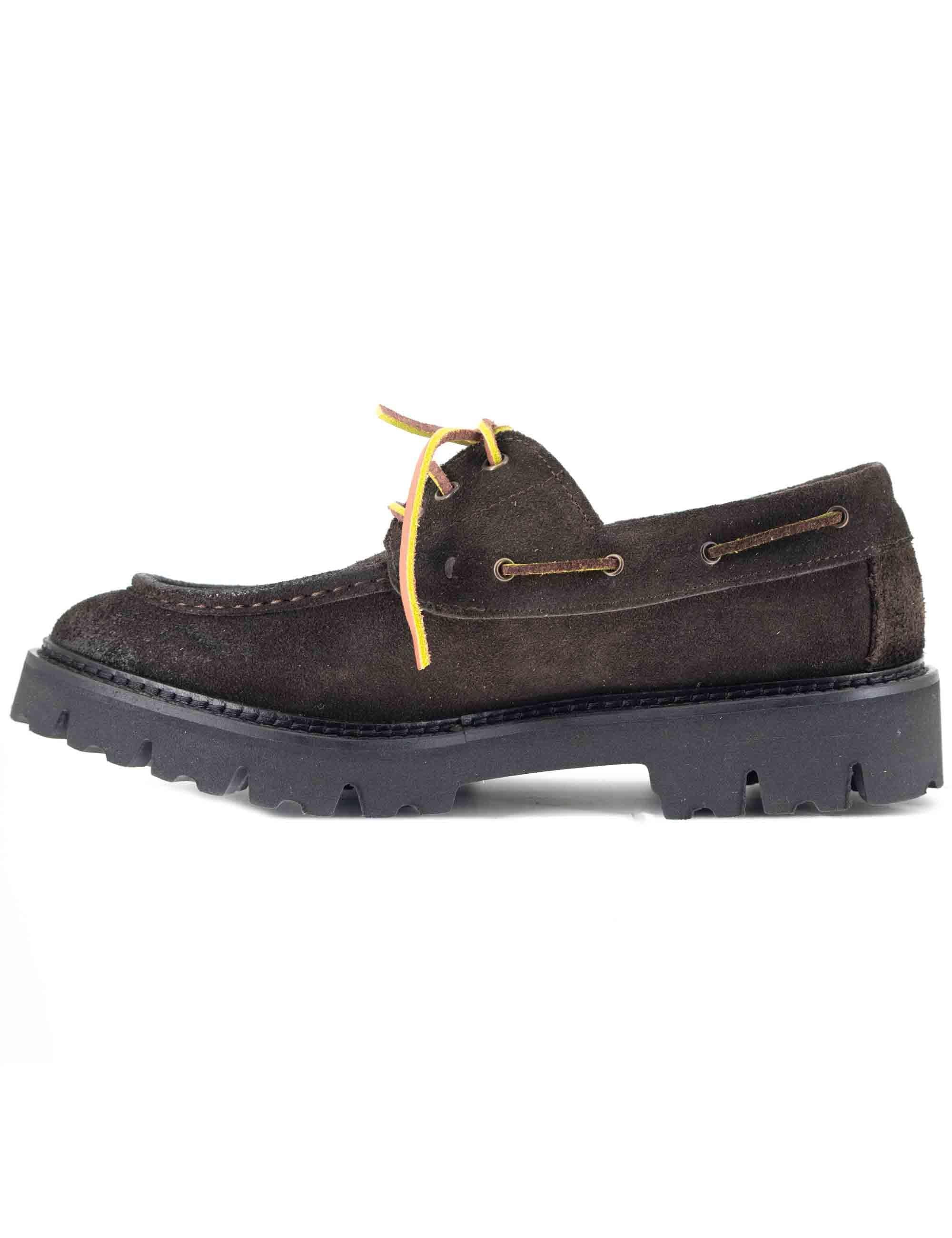 Stringate uomo in camoscio ingrassato marrone con suola carrarmato SP1982 014 Spatarella 