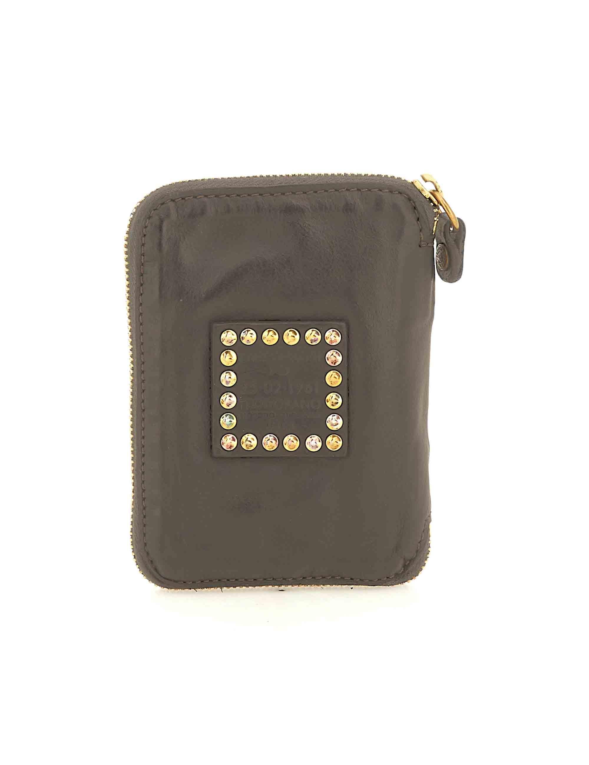 Portafogli donna in pelle taupe con borchie C002060ND X2885 C0552 Campomaggi 