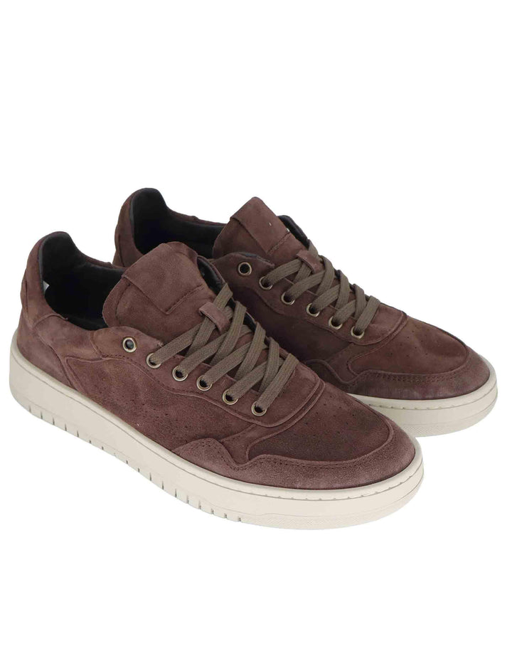 Sneakers uomo in pelle marrone con suola in gomma ultraleggera SPOR5540 014 Spatarella 