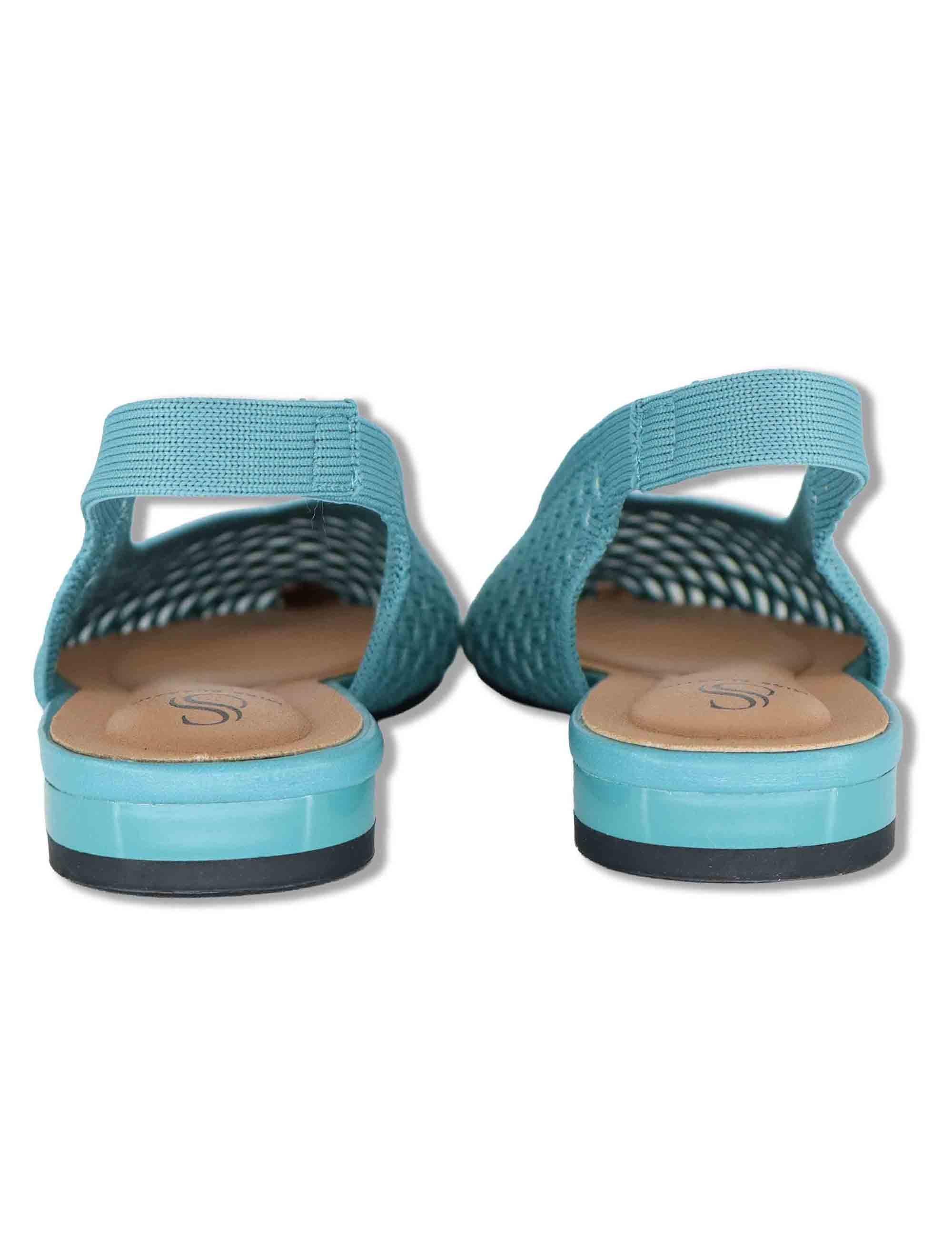 Decollete slingback in rafia celeste con tacco basso e punta a punta 75050 67-37 Miss Elastic 