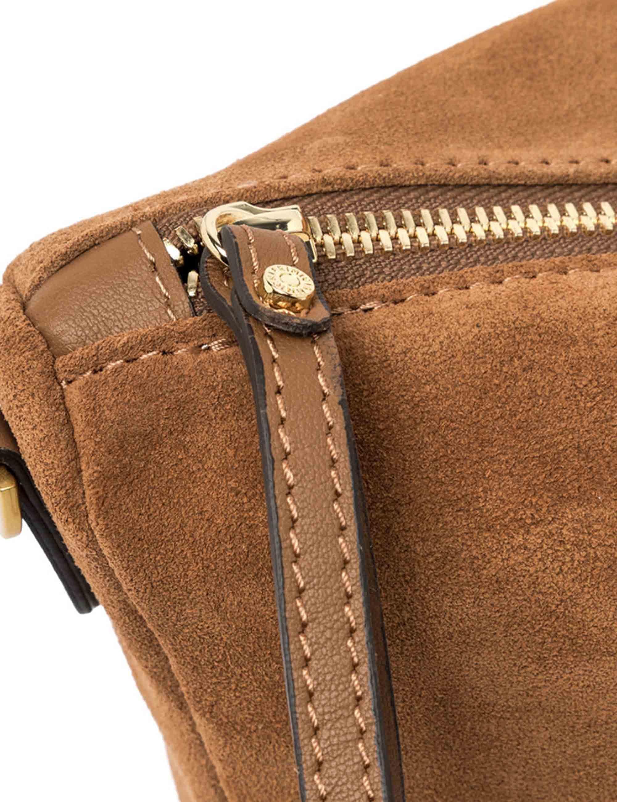 Borse donna Nora Pouch in pelle scamosciata cuoio con polsiera e tracolla BS10225 CM-PL 1478 Gianni Chiarini 