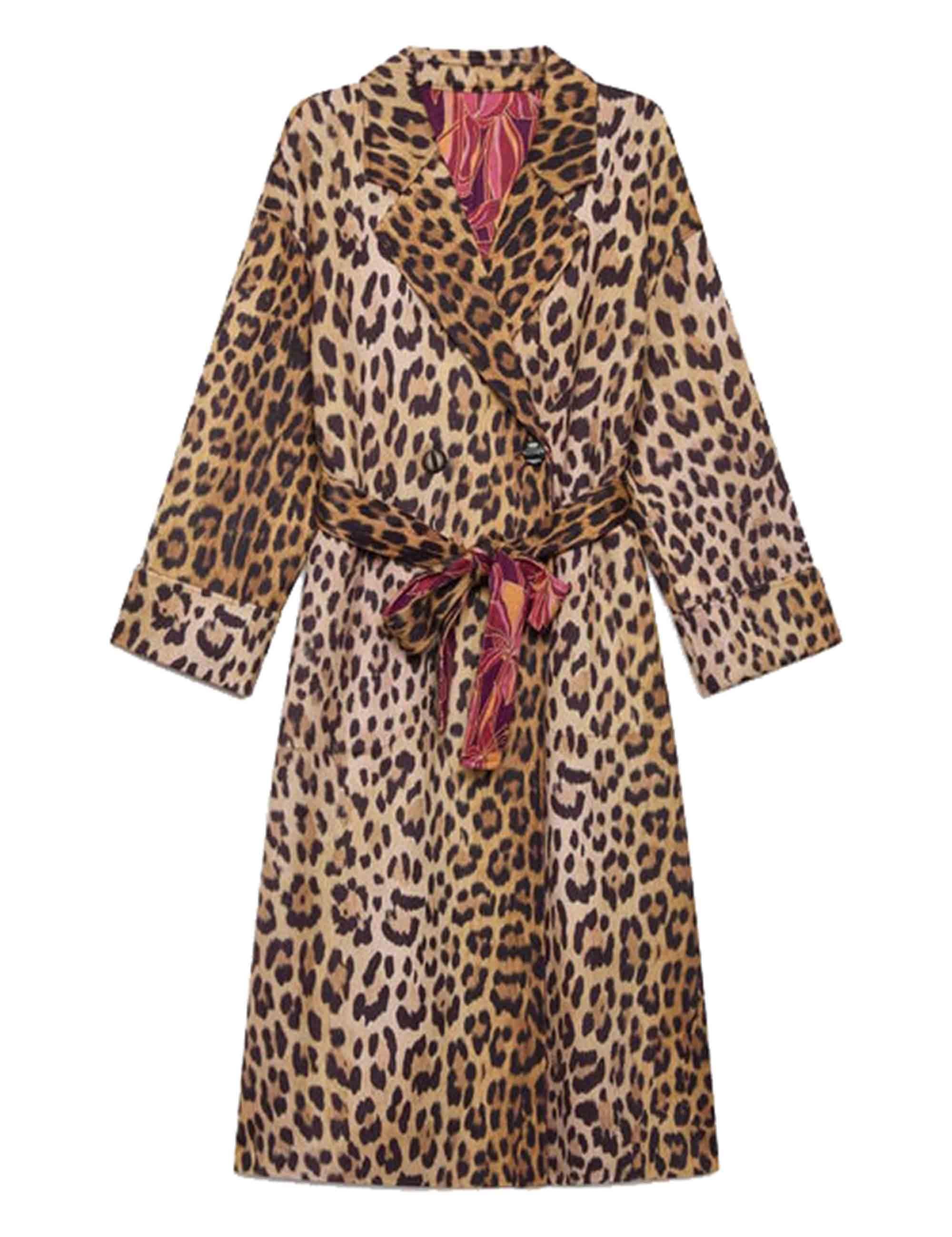 Cappotti lunghi donna Double Trouble in lana stampata animalier JB538820292 A3363 Maliparmi 