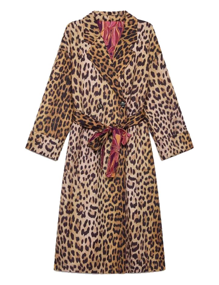 Cappotti lunghi donna Double Trouble in lana stampata animalier JB538820292 A3363 Maliparmi 
