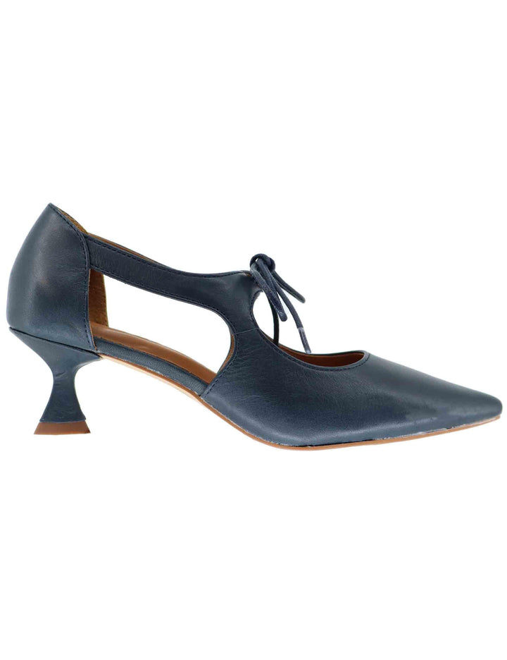 Decollete donna in pelle blu con laccetti SPY01-07 002 Spatarella 
