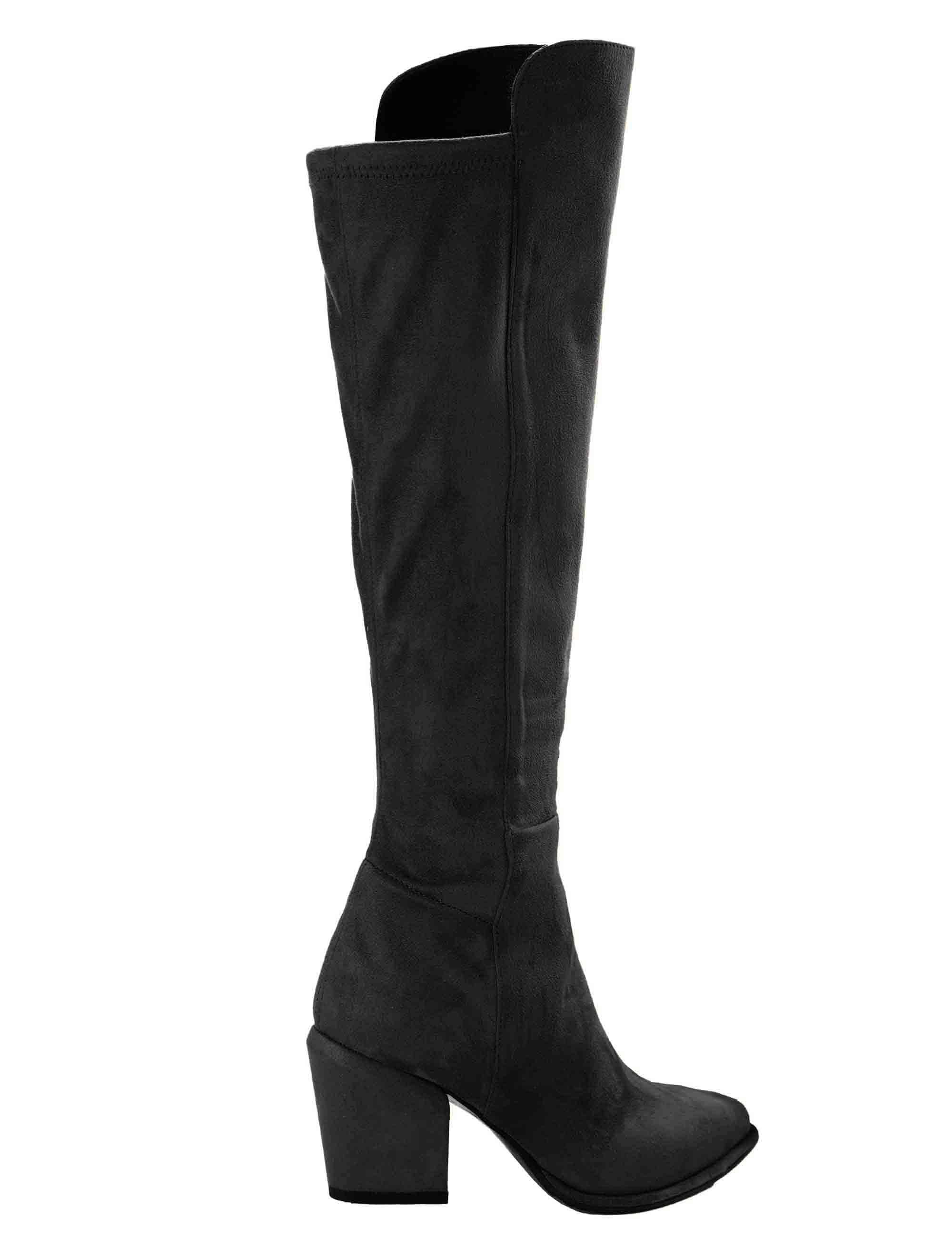 Stivali donna in alcantara elasticizzata nera SP1037 001 Spatarella 