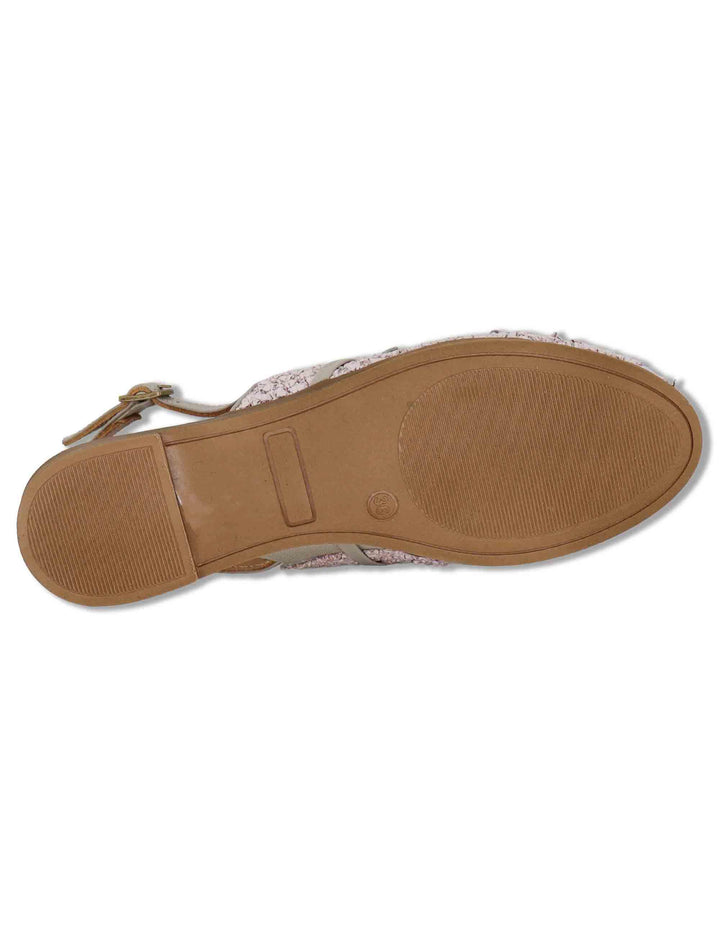 Sabot slingback donna in rafia rosa con cinturino in pelle e tacco basso SP60885 300 Spatarella 