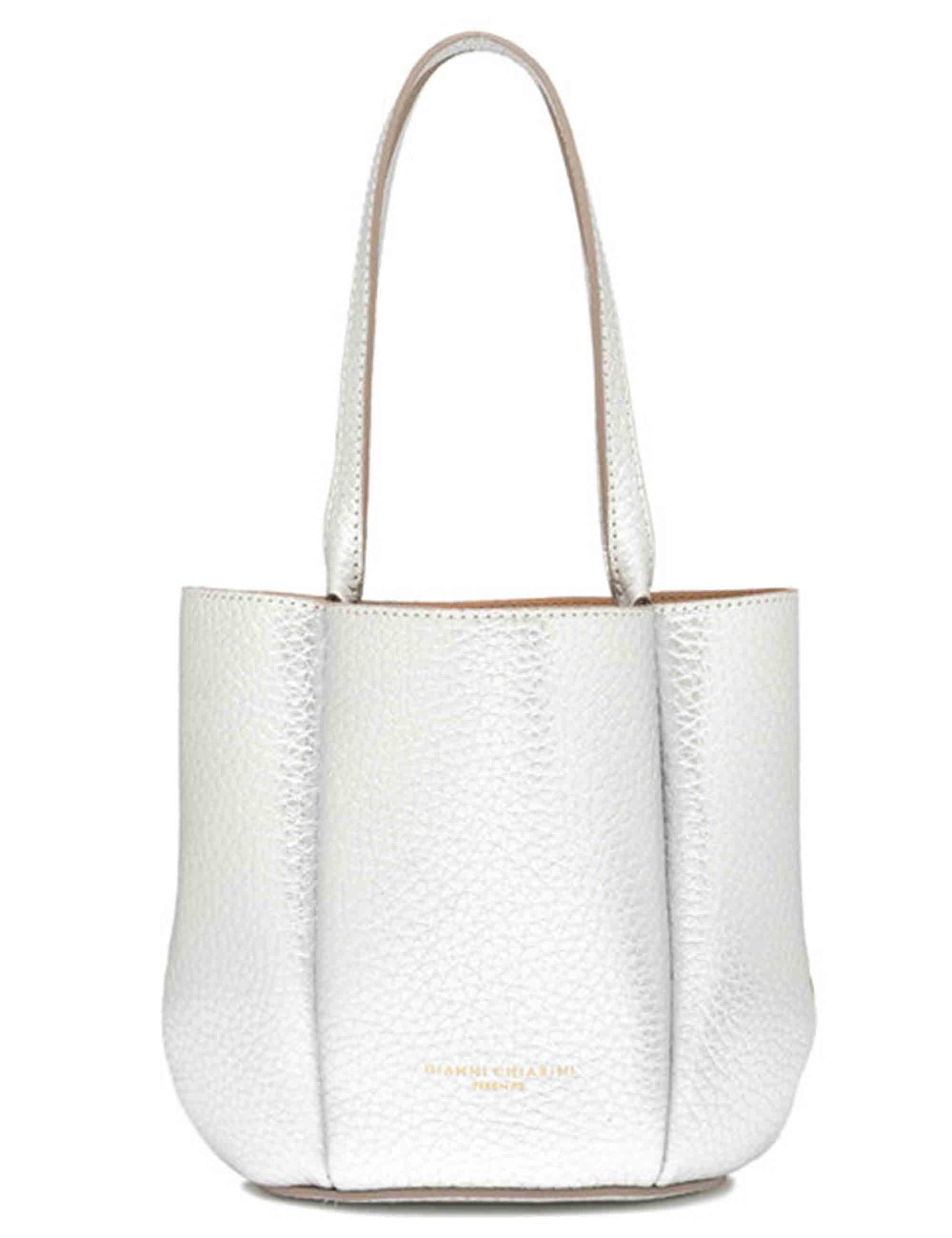 Borse donna Lily Bag in pelle silver con chiusura gioiello e tracolla e manico BS12000 RNGDBL T.U. 14369 Gianni Chiarini 