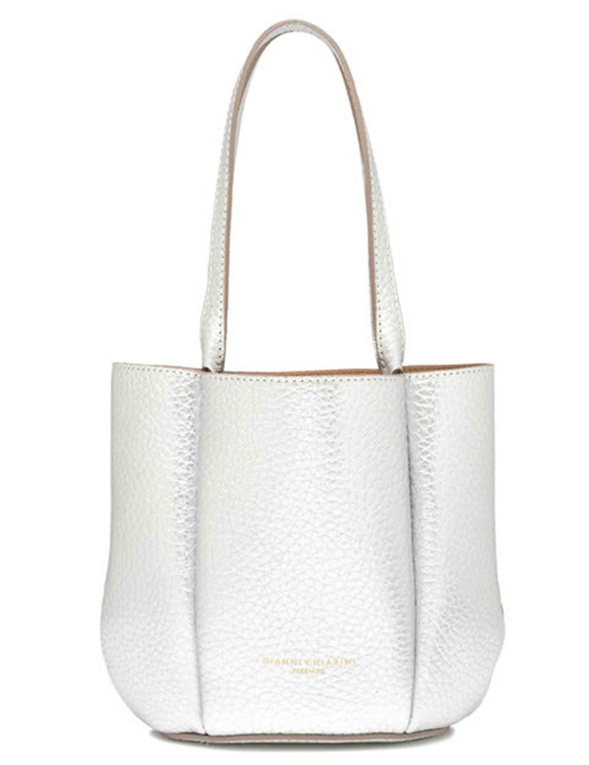 Borse donna Lily Bag in pelle silver con chiusura gioiello e tracolla e manico BS12000 RNGDBL T.U. 14369 Gianni Chiarini 