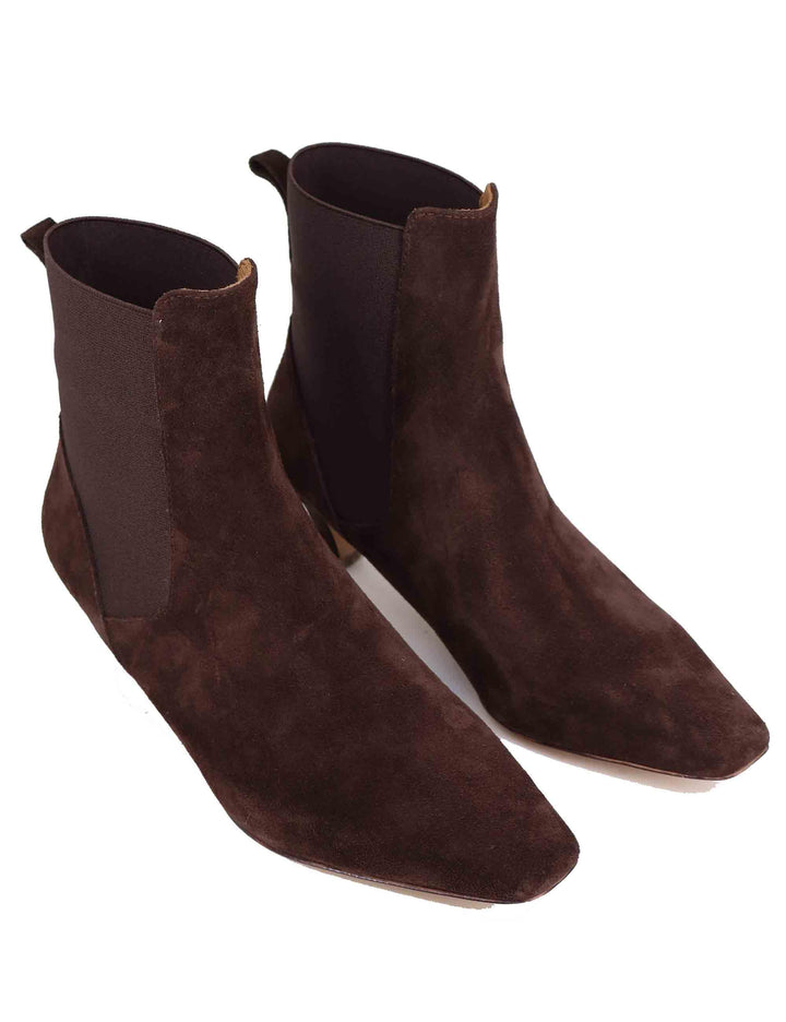 Stivaletti donna Susan in camoscio marrone tacco basso 557T30AA 90 Bibi Lou 