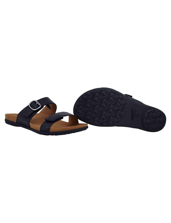 Sandali bassi donna in pelle nera con fibbia laterale JUSTINE 6220-500200 Dansko 