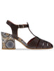 Sandali Cross-Strap in pelle marrone Donna 5105P 014