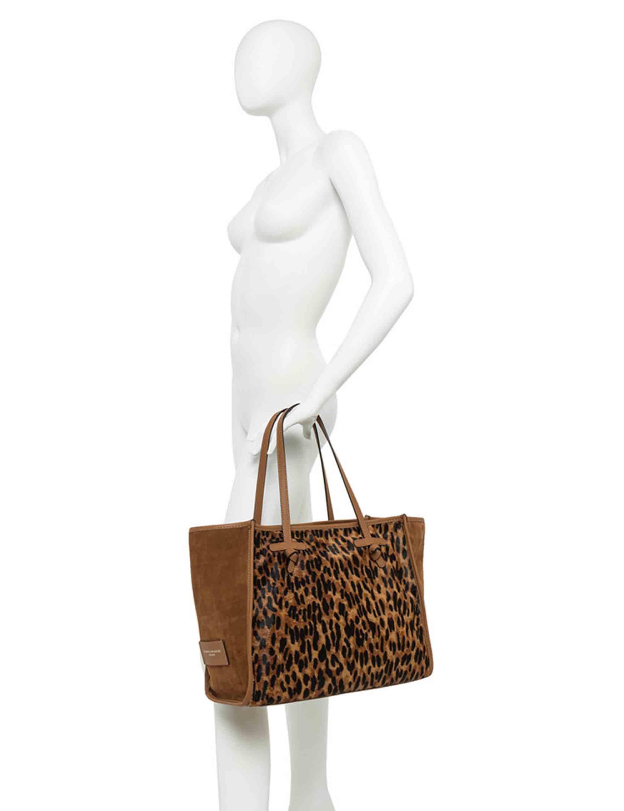 Borse donna Marcella in pelle animalier con doppi manici BS12120 LYNX Marcella Club 