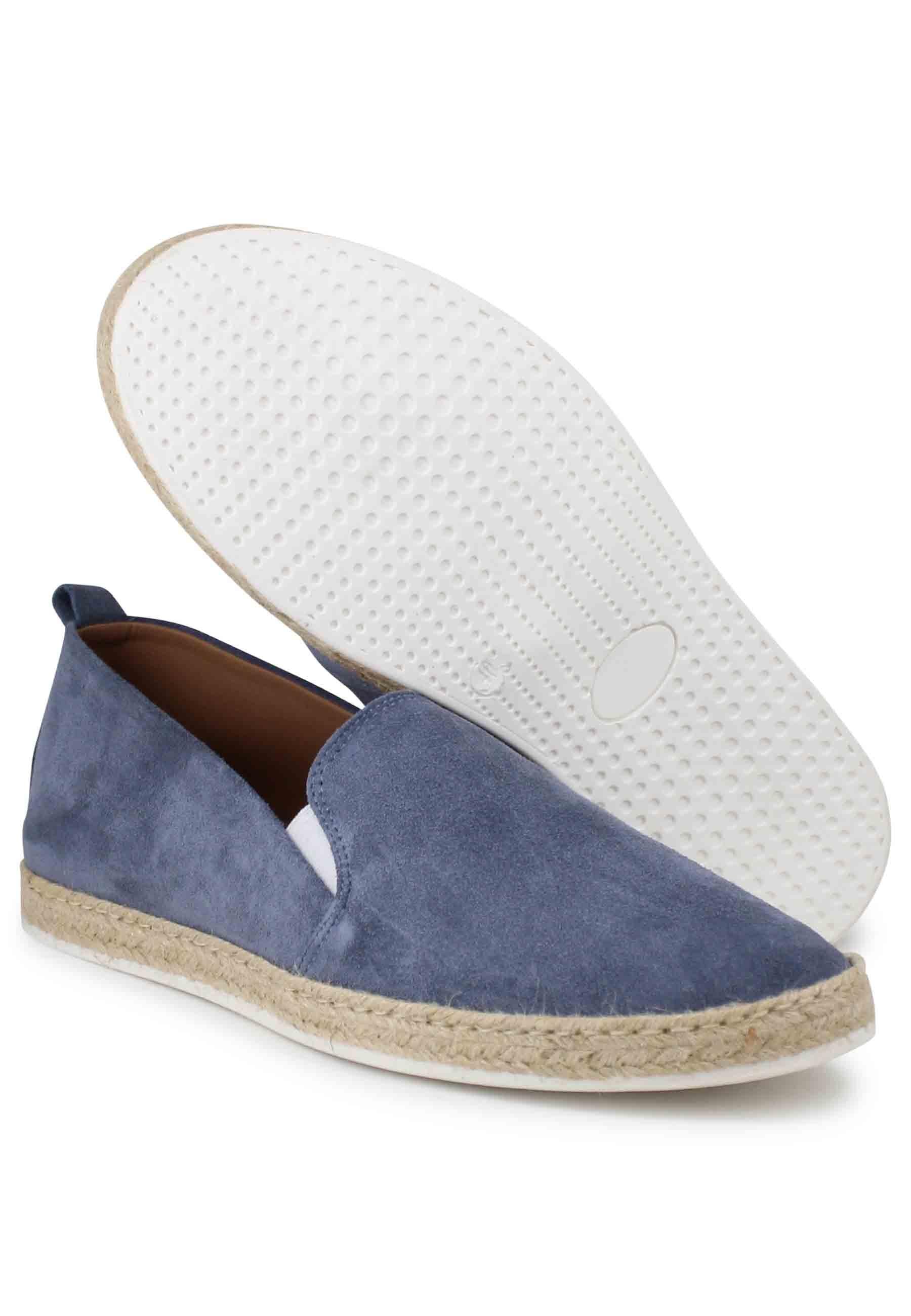 Mocassini espadrillas uomo in camoscio blu SP6529 002 Spark for Spatarella 
