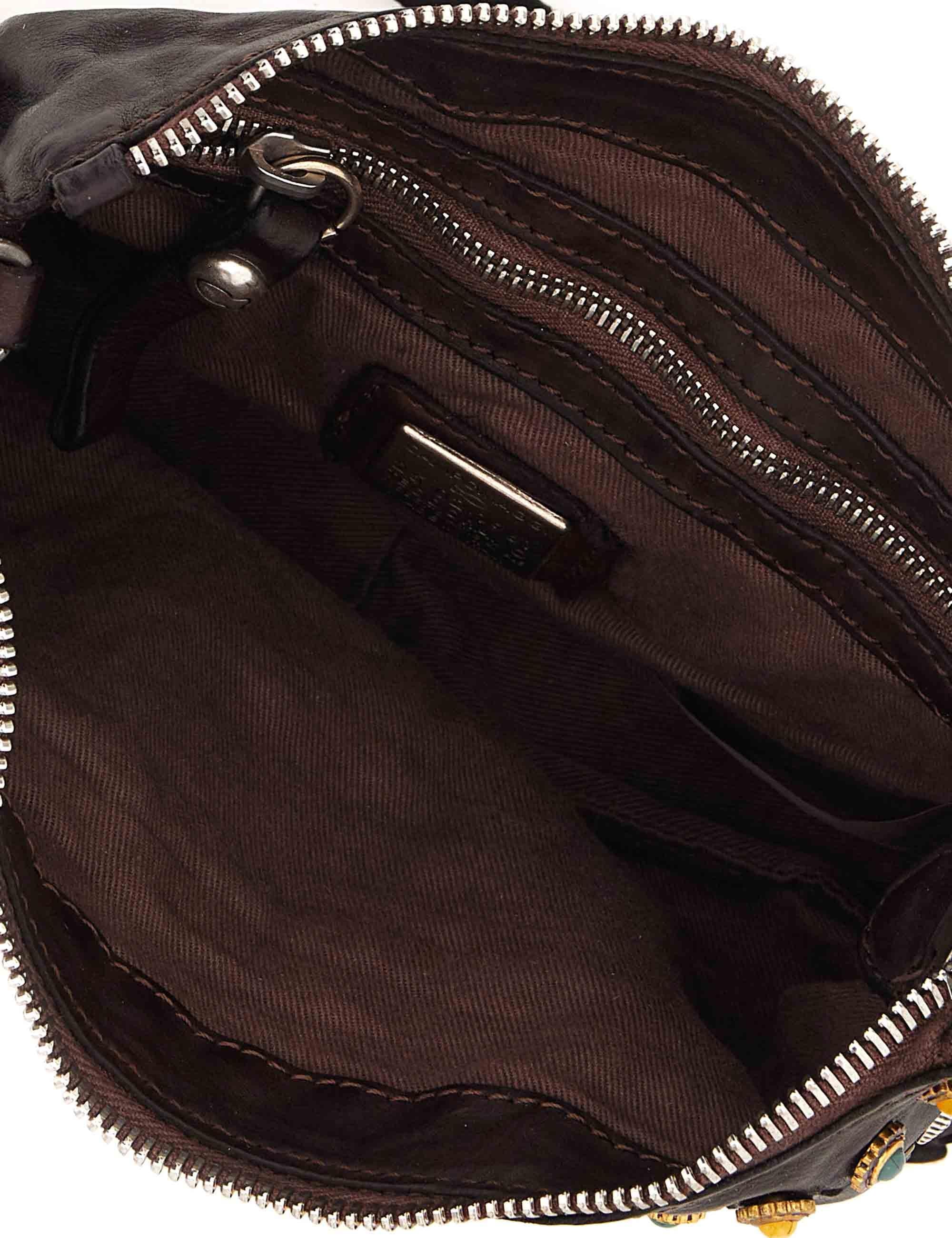 Borse donna Asteria in pelle marrone con borchie e strass C044400ND X2983 C1501 Campomaggi 