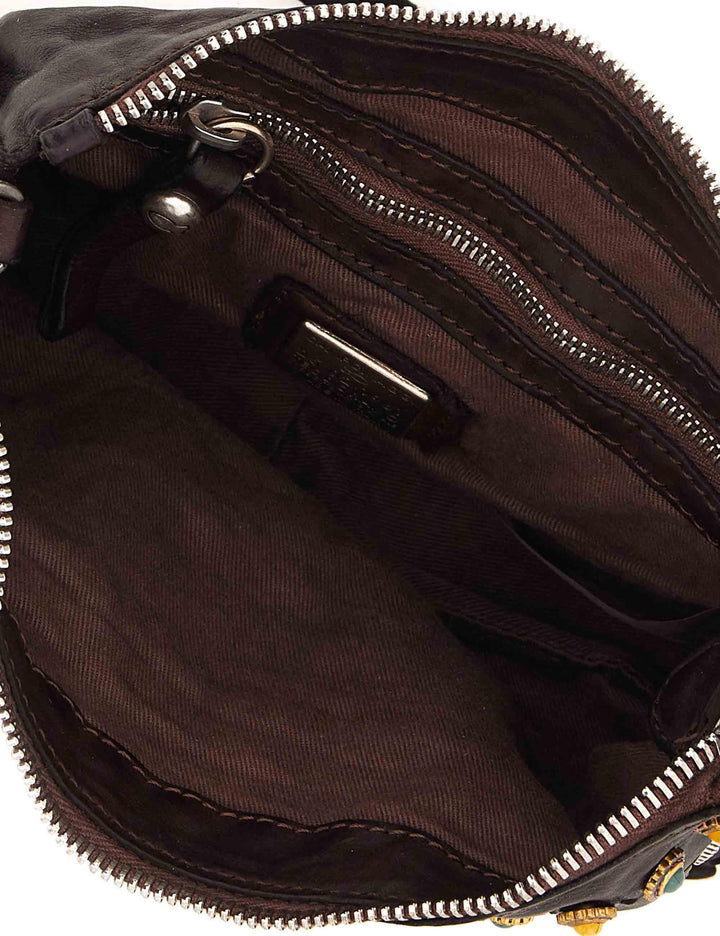 Borse donna Asteria in pelle marrone con borchie e strass C044400ND X2983 C1501 Campomaggi 