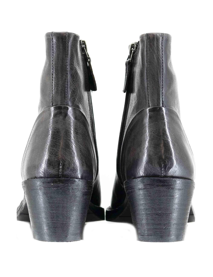 Stivaletti texani donna in pelle grigia con tacco medio 252-21-15-TA DARK GRAY ZOLFO 