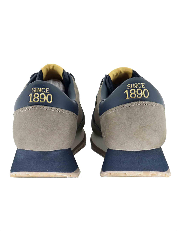 Sneakers uomo in pelle e tessuto taupe con suola alta CLEEF006E BRW-DBL03 U.S. Polo Assn. 