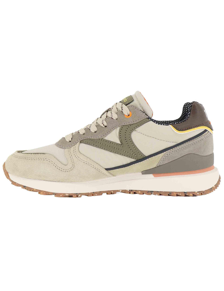 Sneakers uomo in pelle e tessuto taupe 8802114 Taupe Victoria 