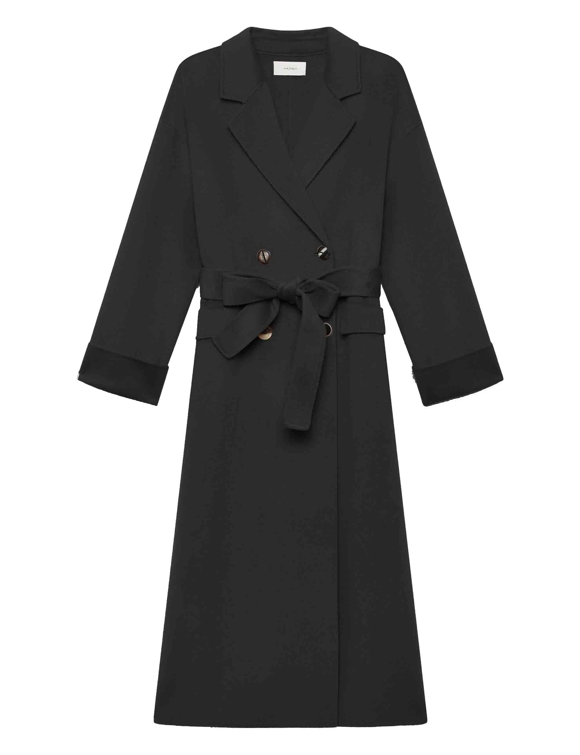 Cappotti lunghi donna doppiopetto Softpure Wool in lana nero JB538320290 20000 Maliparmi 