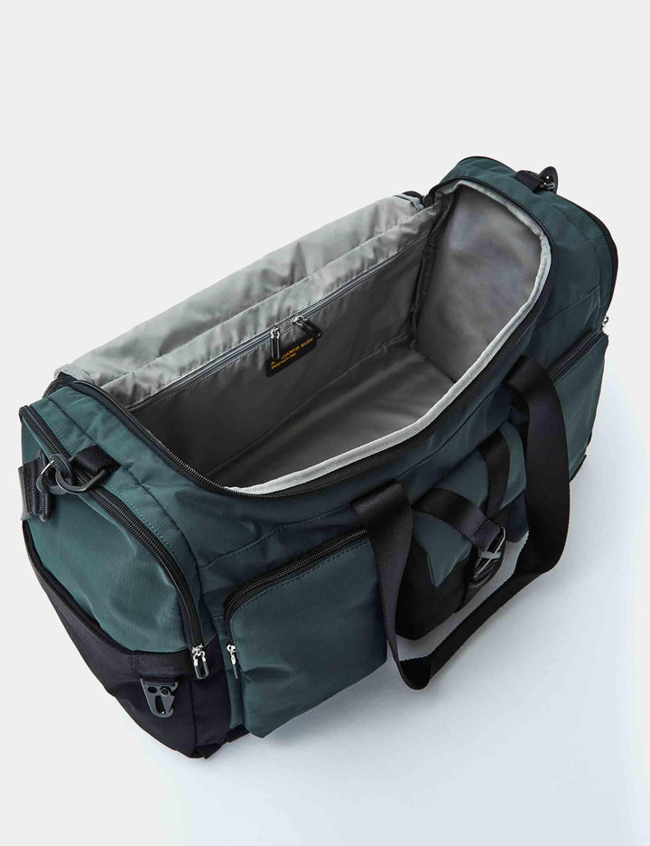 Borsoni Y-Lite in tessuto nero e verde 32x54x27,5 cm con manici tracolle e tasche P10OWB01 A78 Mandarina Duck 
