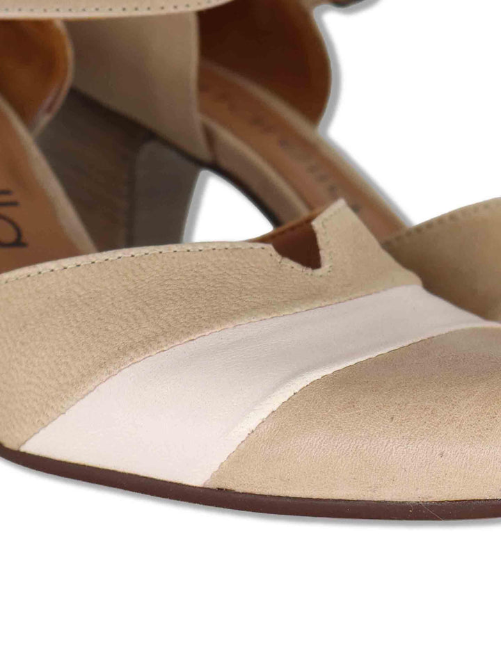 Decollete donna in pelle taupe con cinturino alla caviglia e tacco alto SP2849 032 Spatarella 